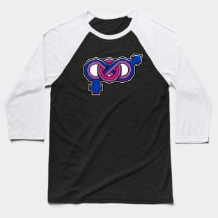 Bisexual Pride Symbol - Bisexuality Flag Colours - Bi LGBT Sexuality - Bisexual Baseball T-Shirt